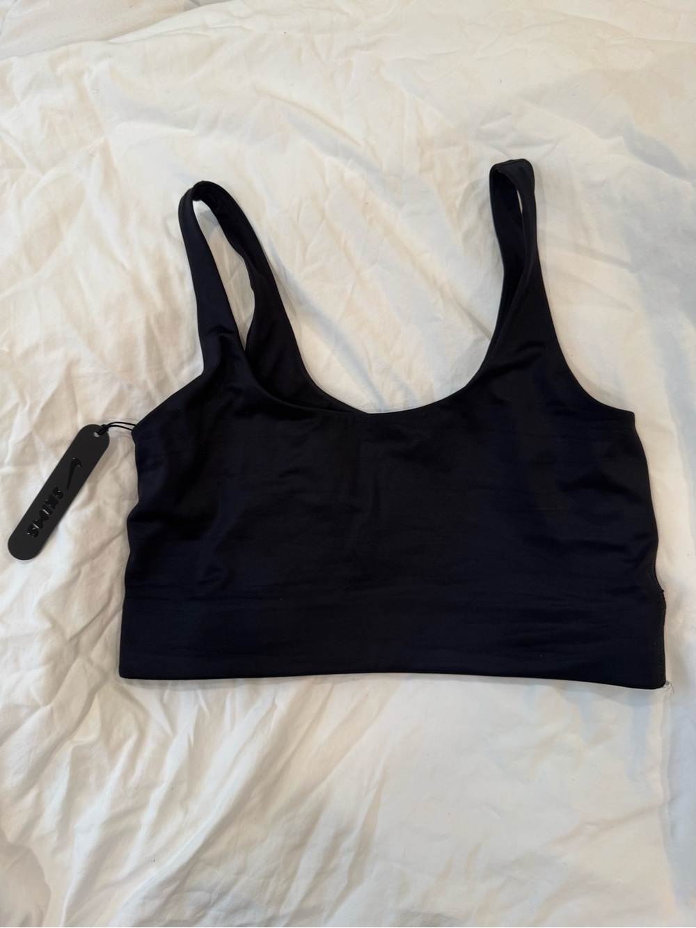 SKIMS Black Seamless Scoop Bralette